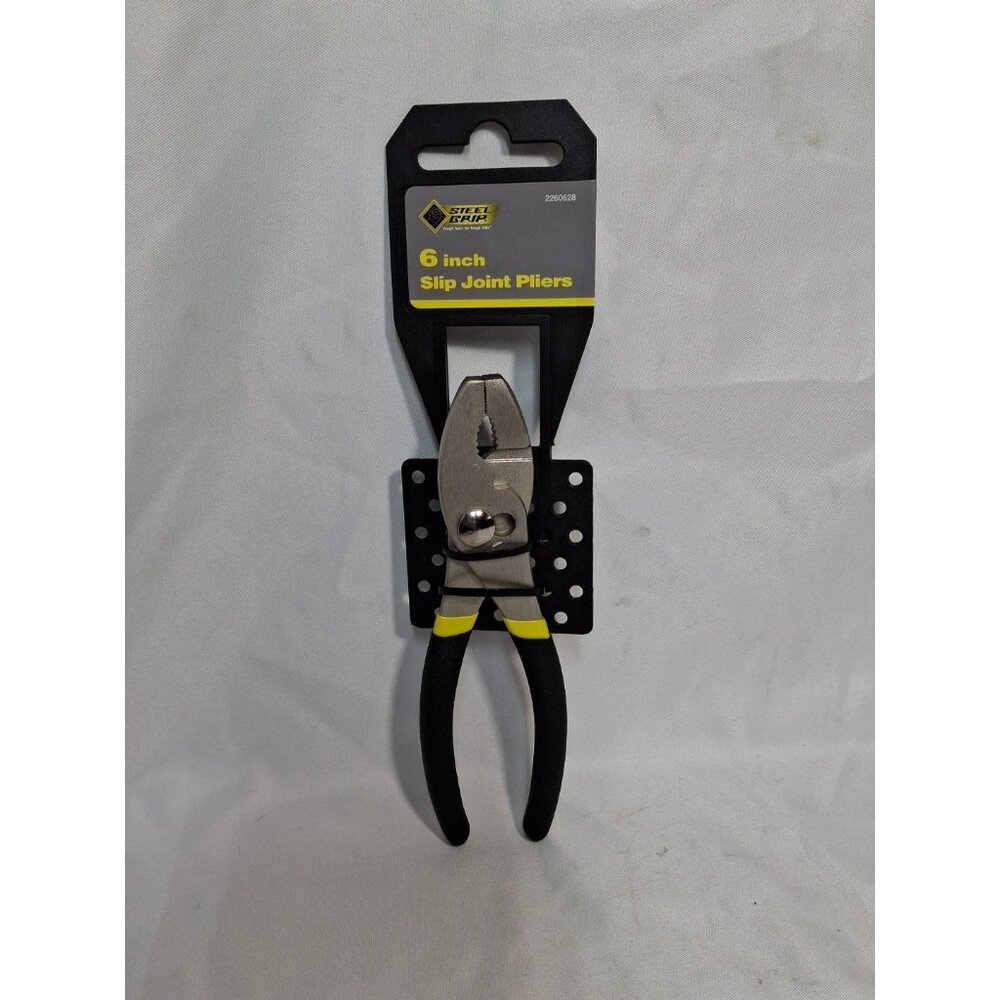 Steel Grip  Slip Joint Pliers Drop Forged Carbon Steel Yellow, 6 inch Long